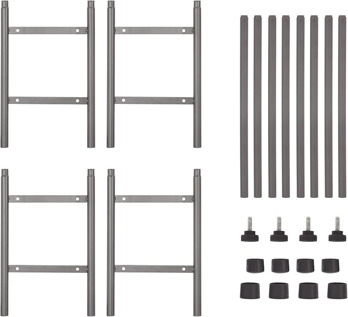 STORAGE MANIAC Expandable Shoe Rack, 16 Pairs Stackable Small Shoe Rack, Metal Adjustable Shoes Organizer for Closet, Entryway, Hallway, Garage, Front Door, Shoes Shelves, Black 4 Tier