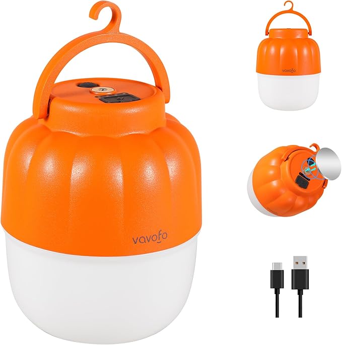 VAVOFO 30W LED Camping Lantern Rechargeable, 100 LEDs with Stepless Dimming, 2500LM, 7200mAh Portable Tent Light with Magnet, IP65 Waterproof for Emergencies ,Power Outages, Camping