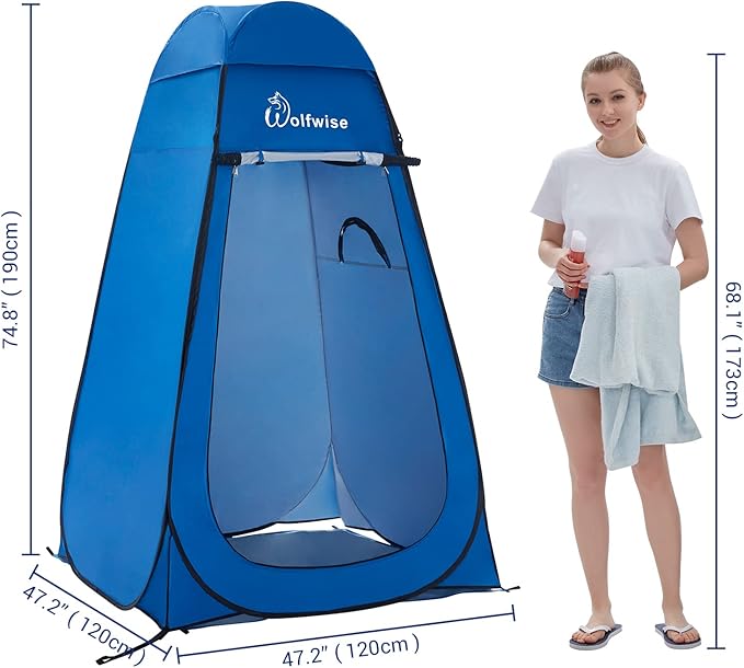 WolfWise Pop Up Privacy Shower Tent Portable Outdoor Sun Shelter Camp Toilet Changing Dressing Room