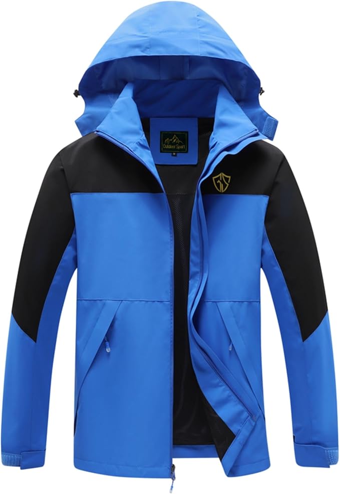 GIISAM Rain Jacket for Men, Mens Waterproof Raincoat Lightweight Rain Jackets Outdoor Rain Coat Windbreaker with Hood