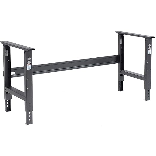 Global Industrial Adjustable Height Workbench C-Channel Leg, Maple Butcher Block Square Edge, 72"W x 30"D, Black
