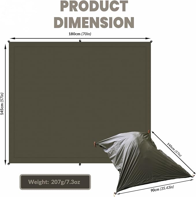 Onewind Ultralight Tent Footprint, Ground Backpack Rain Cover, Waterproof Bag Cover Picnic Sheet Anti-Dew Condensation Packing Sack Gear Storage for Rainy Days Camping Backpacking Hiking