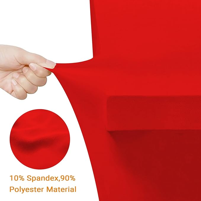 Eurmax USA Rectangular Fitted Spandex Table Covers 4ft Tablecloth Wedding Event Patio Table Decorations Stretch Table Cover for 4ft Folding Table (Red,2 Pack)