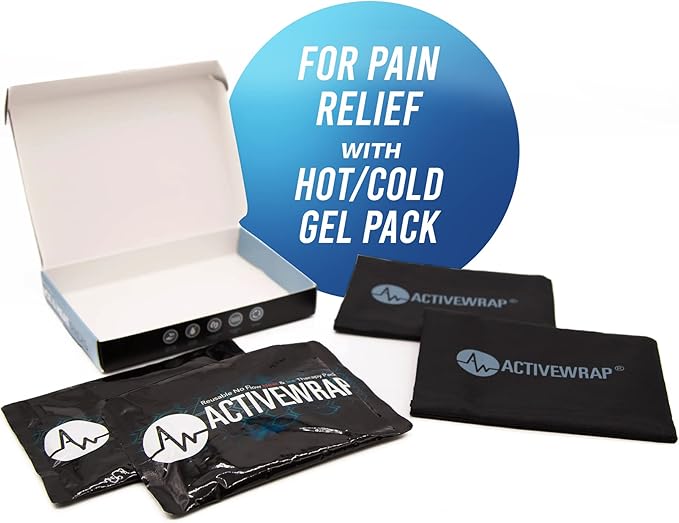 Ice Packs for Injuries Reusable, Hot Cold Packs for Pain Relief, First Aid & Injury Recovery. 2 individual pack covers included to use in ActiveWrap Foot,Wrist & Elbow Ice Wraps Small, 4.5x 6.5 inches