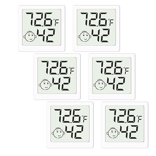 Mini Humidity Meter Hygrometer 6 Pack Room Thermometer Indoor Digital Temperature and Humidity Monitor for Home House Office Garden and Cellar