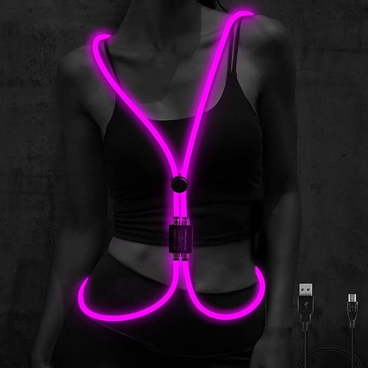 LED Reflective Vest Rechargeable Running Light for Runners High Visibility Safety Vest for Running,Cycling or Walking