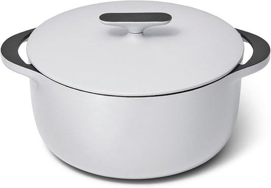 Caraway Enameled Dutch Oven - 6.5 qt Cast Iron Dutch Oven With Lid - 3 Layer Enamel Coating - No Seasoning Required - Compatible With All Stovetops - Oven Safe - No Forever Chemicals - Gray