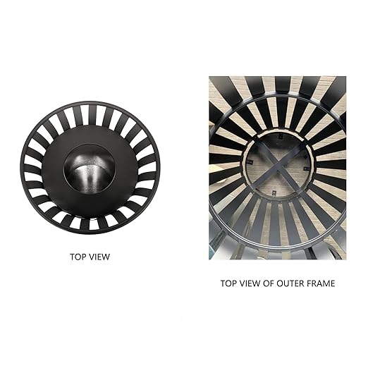 Outdoor Metal Slatted Trash Receptacle,Waste Receptacle，Commercial Trash Cans,Zone Round Garbage Bin,Square Hotel Street Patio Indoor Metal Stan (Large - Black)