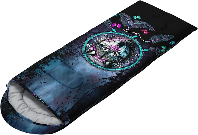 HOSIMA Dear Hunting Pattern Cold Weather Sleeping Bags for Adults,Black Light Weight Sleeping Bags for Kids Adults,WaterProof Sleeping Bags for Outdoors Hiking.