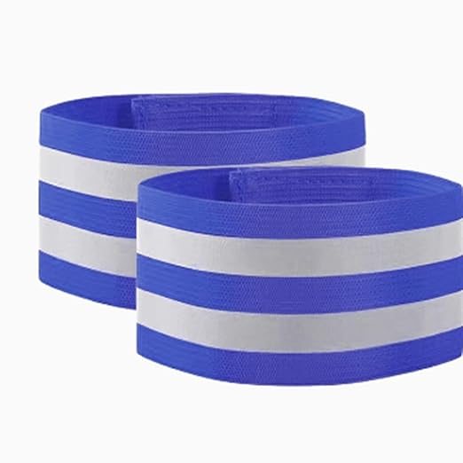 4 PCS Reflective Wrist Strap 5x1x1cm Running Safety Gear Reflective Wristbands High Visibility Bike Ankle Bands Reflector Armband Self-Adhesive Reflective Bands for Walking,Night Sports Blue