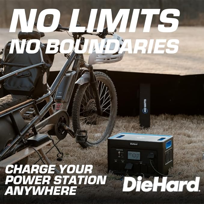 DieHard Solar Panel, 400-Watt, High-Efficiency, Adjustable, Foldable, Flexible, Lightweight, Portable - Designed for use with DieHard Portable Power Stations