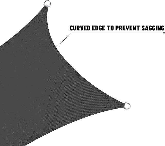 LOVE STORY Waterproof 10'x13' Rectangle Dark Grey Sun Shade Sail Cannoy UV Resistant for Outdoor Patio Garden Backyard (We Make Custom Size)