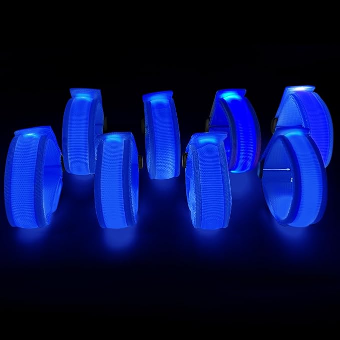 8 Pack LED Bracelets Light Up Wristbands,Glow Flashing Wristbands Glow in The Dark Party Supplies for Party, Festivals, Sports, Camping,Night Events (Blue)