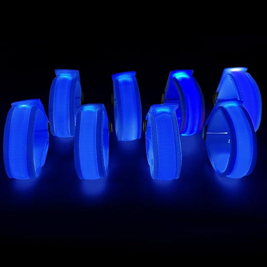 8 Pack LED Bracelets Light Up Wristbands,Glow Flashing Wristbands Glow in The Dark Party Supplies for Party, Festivals, Sports, Camping,Night Events (Blue)