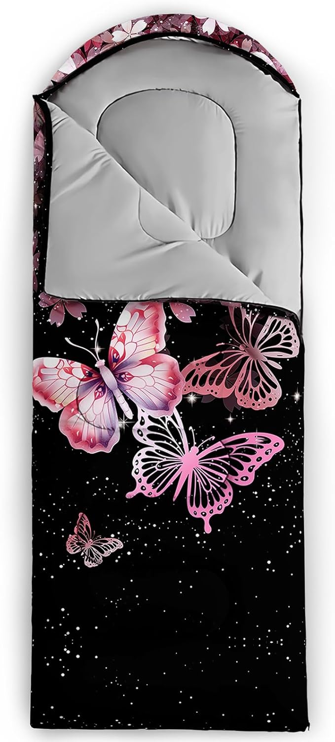 QOOMO Camping Sleeping Bags,3 Season Warm & Cool Weather,Lightweight,Waterproof Sleeping Bags for Adults & Kids,Traveling,and Outdoors,Camping Gear Equipment