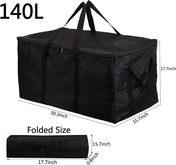 Travel Duffle Bag,140L Foldable Heavy Duty Overnight Bag, For Spirit Airlines, RicoRich Larger Size Carry on Luggage Sport Duffle for Weekender/Vacation/Camping/Beach/Tent(Black)