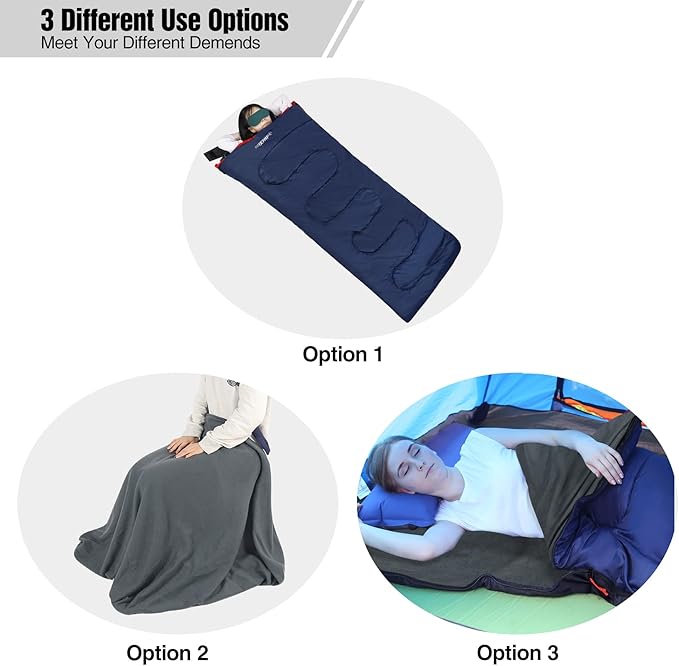 REDCAMP Cotton Flannel Sleeping Bag for Camping Backpacking, Adults Cold Weather Envelope Sleeping Bags with 2/3/4/6lbs Filling
