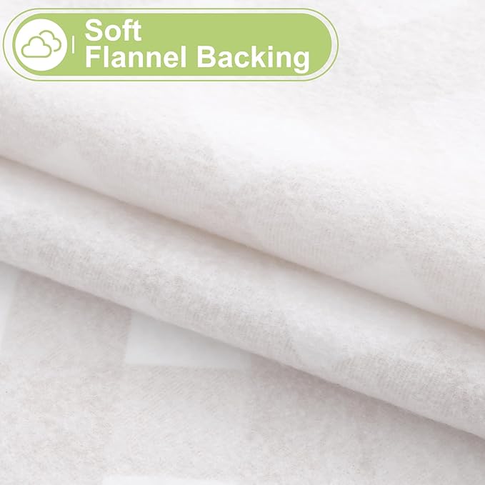 Smiry Round Plastic Table Cloth, Waterproof Vinyl Tablecloth with Flannel Backing, Wipeable Buffalo Plaid Table Cover for Dining, Indoor and Outdoor (Khaki & White, 60" Round)