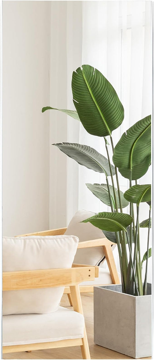 Nano Full Length Mirror Shatterproof Oversized Full Body Glassless Mirror for Home Gym Dance Studio and Workout Room 36" x 72" Chrome