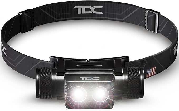TDC Head Lamp Led Rechargeable Super Bright - USB-C Headlamp for Adults - Head Lights for Forehead - 1080 Lumen Head Flashlight - 10HR Battery for Hardhat, Camping, Hunting, Work