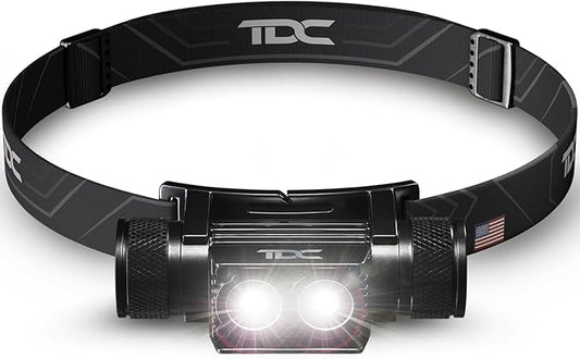 TDC Head Lamp Led Rechargeable Super Bright - USB-C Headlamp for Adults - Head Lights for Forehead - 1080 Lumen Head Flashlight - 10HR Battery for Hardhat, Camping, Hunting, Work
