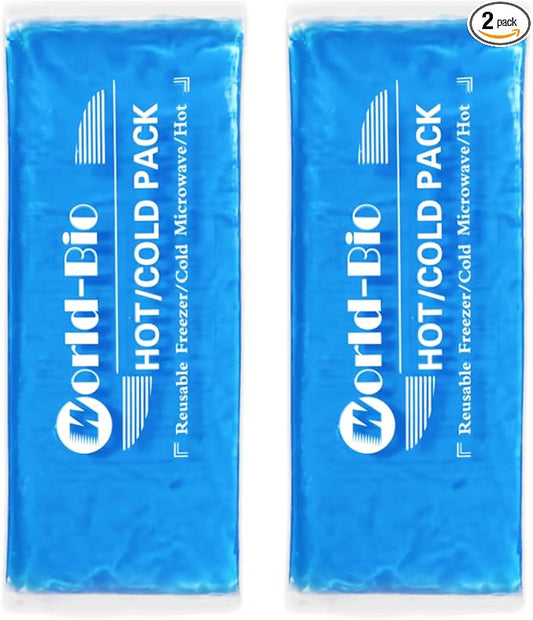 Gel Soft Flexible Ice Packs for Injuries Reusable, 2Pack-12" X 4.7", Freezer Cold Pack, Hot Cold Compress Cooling Gel Pad for Neck, Ankle, Knee, Leg, Shoulder, Elbow, Wrist, Feet Injury Pain Relief