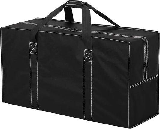 105L Extra Large Duffle Bag - 32.5 inch Heavy Duty & Water Resistant Duffel Bag Durable Luggage Storage Bag for Camping, Travel, Sports (Black)