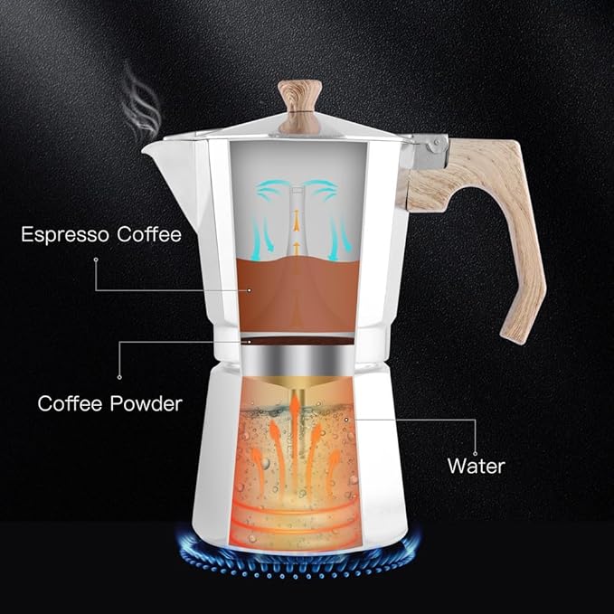 wedrink Stovetop Espresso Maker Moka Pot 9 Espresso Cup-15.2OZ Cuban Coffee Maker Stove top Coffee Maker Moka Italian Espresso