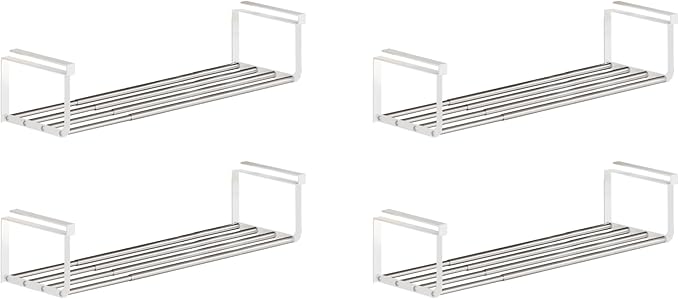 Expandable Shoe Rack Organizer - Adjustable Shoe Rack & Under Cabinet Shelf - for Shoe or Clothing Storage and Organization, Under Shelf Storage (Stainless,4Pcs)