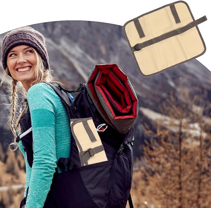 Camping Tableware Organize Bag, Knife Roll Cookware Set Canvas Storage Portable Hanging Picnic Cutlery Tablewares Storages Hang Out Equipment Hygiene Lightweight for Outdoor Barbecue Activities