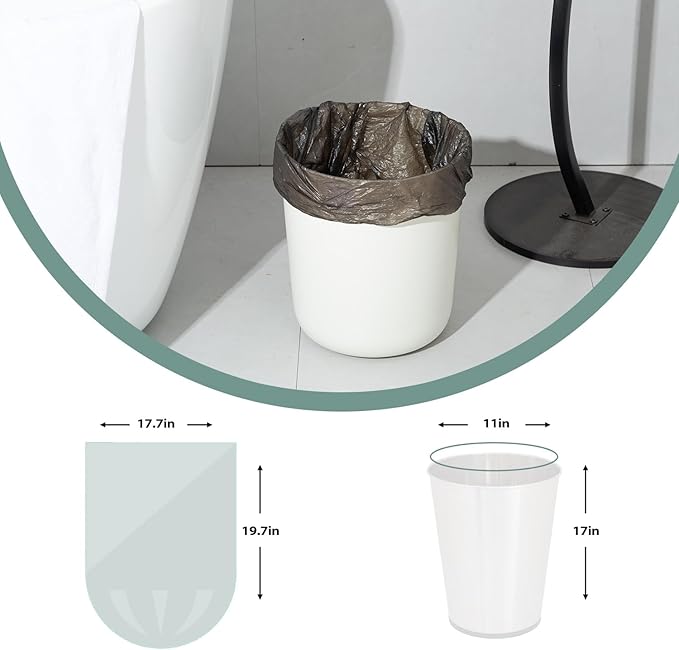 3 Gallon Small Trash Bags 100 Count Biodegradable Mini Garbage Bags Leakproof & Tear Resistant Trash Can Bin Liners Fit Bathroom, Office, Car, Diaper Pail Unscented Black