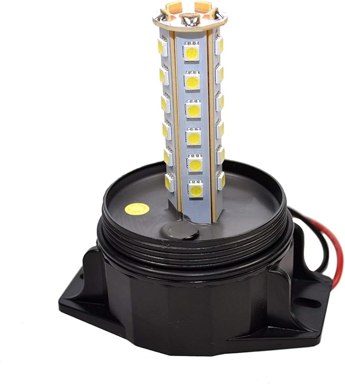 HQRP 360 Degrees 12-100V 30-LED Strobe Light Amber Mini Beacon for Safety Work & Maximum Visibility Truck, Heavy Vehicle, Forklift, Tractor, Golf Cart, Postal Car, Snow Plow etc.