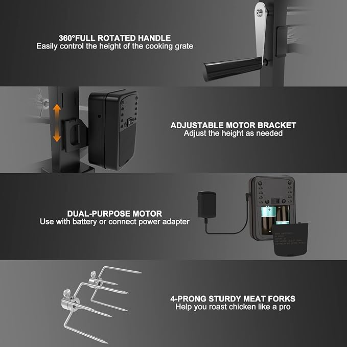 onlyfire Santa-Maria Style Rotisserie Rotating System for Solo Stove Ranger 15" Smokeless Fire Pit