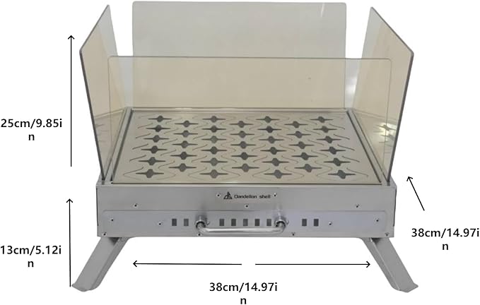 Outdoor Wood Burning Fire Pit Table with Glass Wind Guard and Portable Stainless Steel Wood Stove for Camping Hot Tent Shelter, Patio Backyard Garden Deck Camping