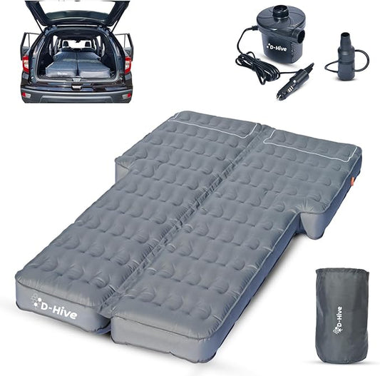 D-Hive Unbeatable Durability SUV Air Mattress for Car Camping, Durable Extra Thick 300D Oxford Fabric, Quick Easy Set-Up w/Electric Pump, Car Bed Mattress, Mattress for SUV, Air Mattress