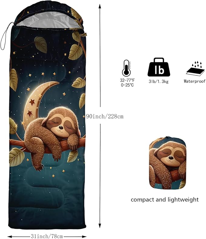 Camping Sleeping Bags Warm & Cool Weather Waterproof Backpacking Sleeping Bag All Seasons Camping, for Adult Kids Boy Girls Camping Gear Equipment, Traveling