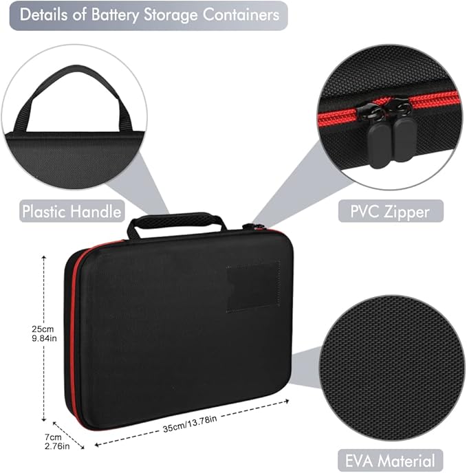 Battery Organizer Storage Holder Case with Tester,Battery Vault Box Container Carrying 9V Keeper for Garage Organization Holds 200+ Batteries AA AAA C D