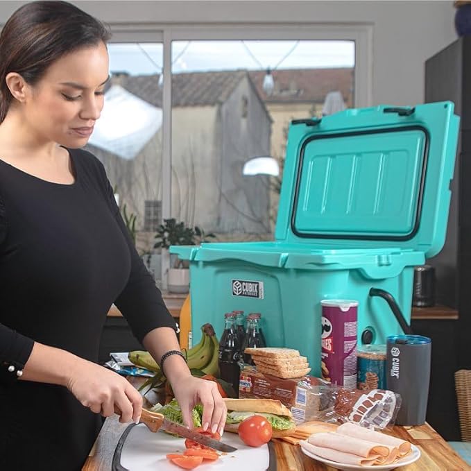 Viva 25QT Portable Rotomolded Hard Cooler, 5-Day Ice Cold Retention, Travel, Beach, Camping, Fishing