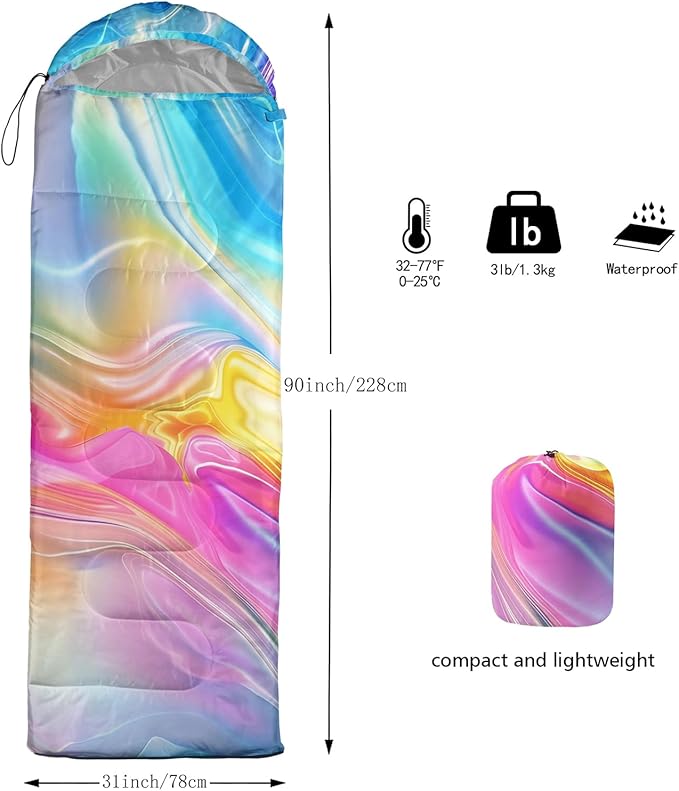 Print sleeping bag,sleeping bags,Outdoor Camping Sleeping Bag，Suitable For Children Boys And Girls Portable,Waterproof,Compact And Lightweight,Great For Outdoor Camping,Backpacking And Hiking