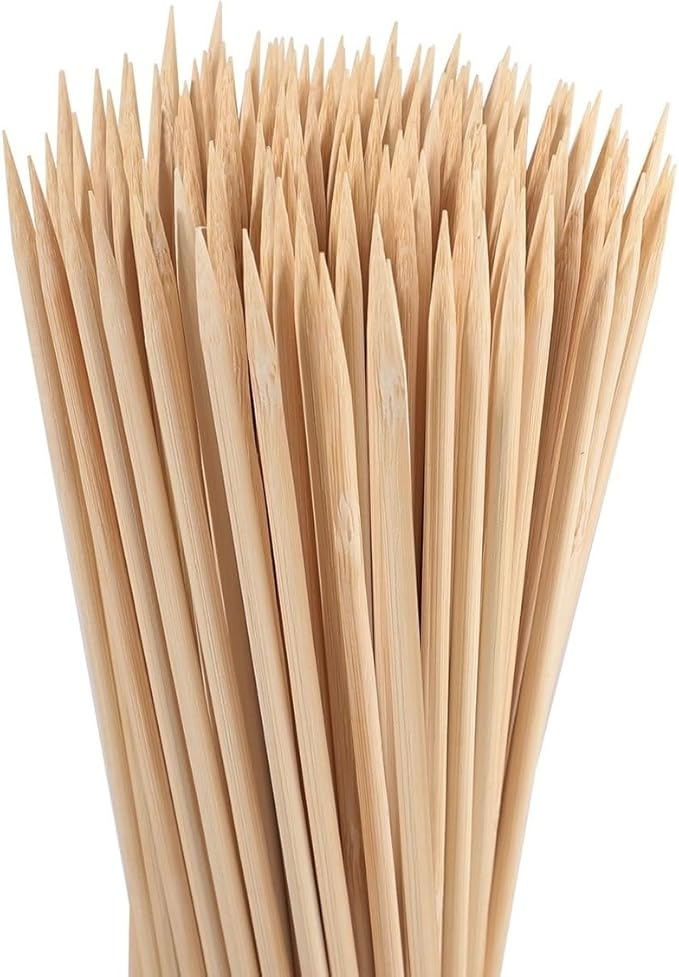 150PCS 16" Bamboo Skewers Sticks for Barbecue Smores Marshmallows Chocolate Fountain Plant Stakes Fruit and Crafting,Φ=4mm