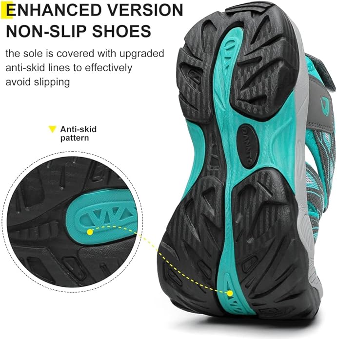 Dannto Women's Sport Hiking Sandals Closed Toe Outdoor Athletic Walking Sandal Lightweight Summer Water Shoes