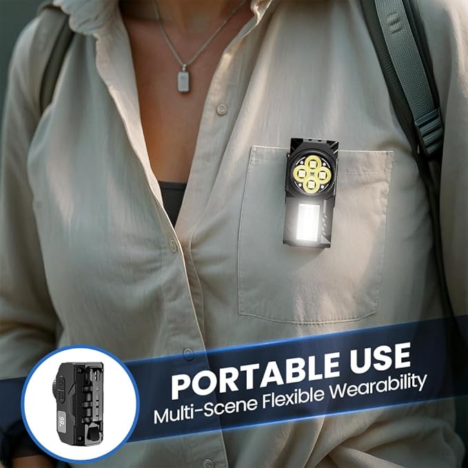 LED Headlamp Rechargeable with Motion Sensor - Super Bright Head Lamp with 6 Modes for Camping & Hiking Gear Essentials, IPX4 Waterproof Headlight Flashlight with Red Light, USB Cable Included(Black)