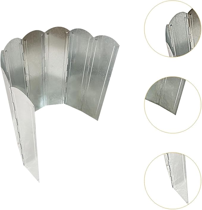 Camping Stove Windscreen, Camp Stove Wind Screen Zinc Alloy Outdoor Stove Windshield Folding Stove Wind Shield for Barbecue