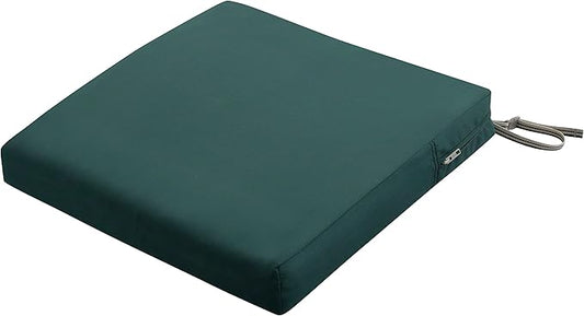 Classic Accessories 62-008-MGREEN-EC Ravenna Seat Cushion, 19x19x3 Inch (Pack of 1), Mallard Green, Chair Seat Cushion