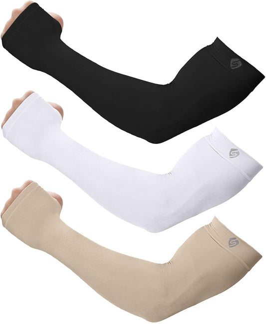 Arm Sleeves for Men Women UV Sun Protection Compression Arm Warmer Tattoo Cover Up, Sports Golf Cooling Sleeves