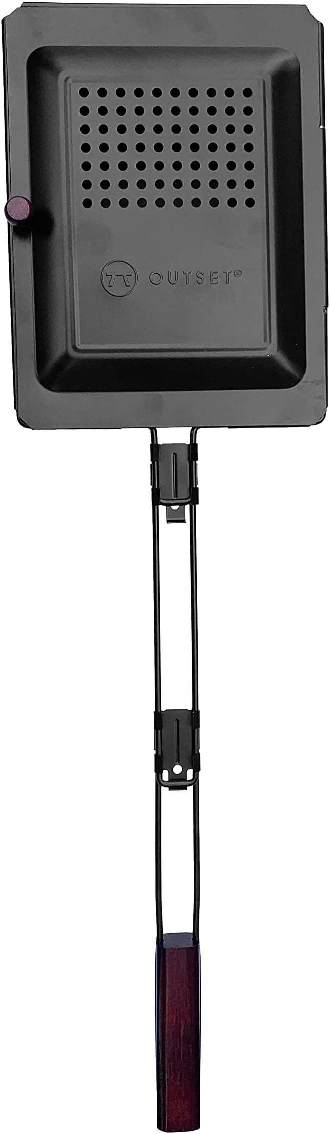 Outset Non-Stick Popcorn Tray With Removable Handle For Grill, Stove and Campfire