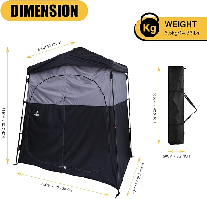 CDEN Camping Shower Tent, Outdoor Shower Enclosure, Camping Shower, Outdoor Bathroom, Pop Up Changing Tent, Oversize