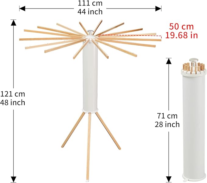 JOOM Tripod Clothes Drying Rack, Garment Rack Portable and Foldable Space Saving Laundry Drying Rack - Drying Rack Clothing Floor Folding Balcony Bedroom Household Wooden