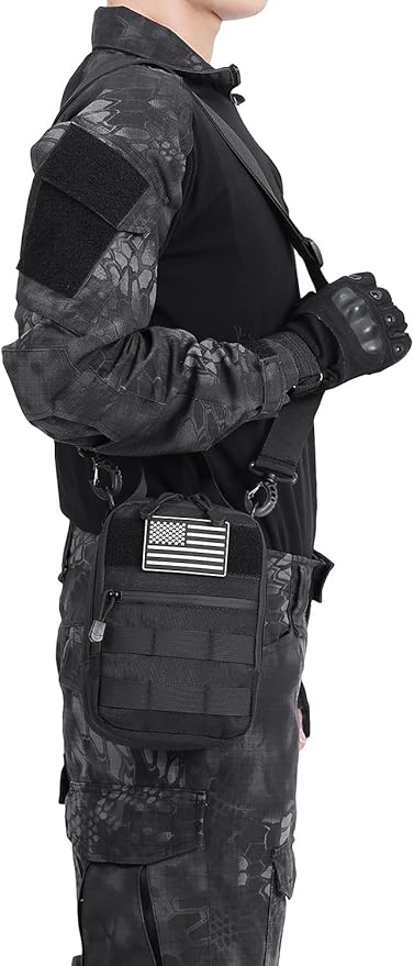 ATBP Tactical Cooler Bag Molle Pouch Fit for Militray Backpack Insulated Soft Cooler Travel Case 6 Cans Cooler Holds for Hiking Camping with 3 Ice Packs