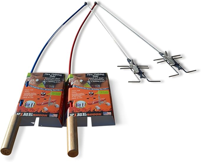 Campfire Roasting Sticks – Smore Sticks & Hot Dog Skewers for Fire Pit Cooking – Camping Essentials & Must Haves Campfire Accessories for Family Fun Outdoors